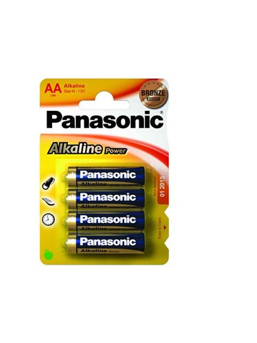 Pilas Panasonic Alkalina Lr6. Aa De 1,5 V. Blister De 4 Pilas (Caja De 12 Blister De 4 Pilas)