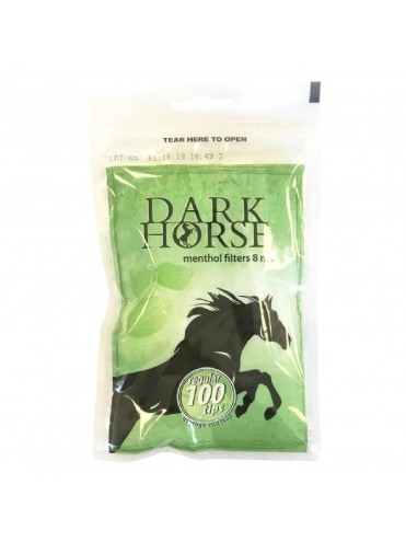 Filtros Dark Horse De 8 mm Mentolados (Caja De 10 Bolsas De 100 Filtros)