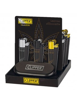 Encendedor CLIPPER Metal LEAVES SILHOUTTE (12)