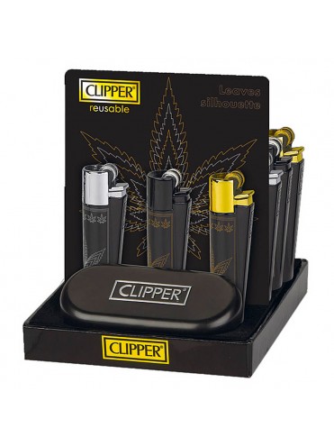 Encendedor CLIPPER Metal LEAVES SILHOUTTE (12)