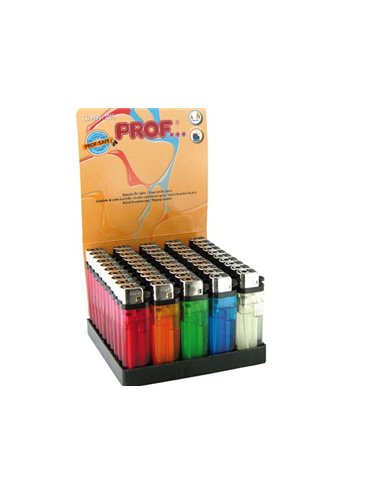 Encendedores De Piedra Prof Translucidos Surtidos (Barqueta De 50 Unidades)